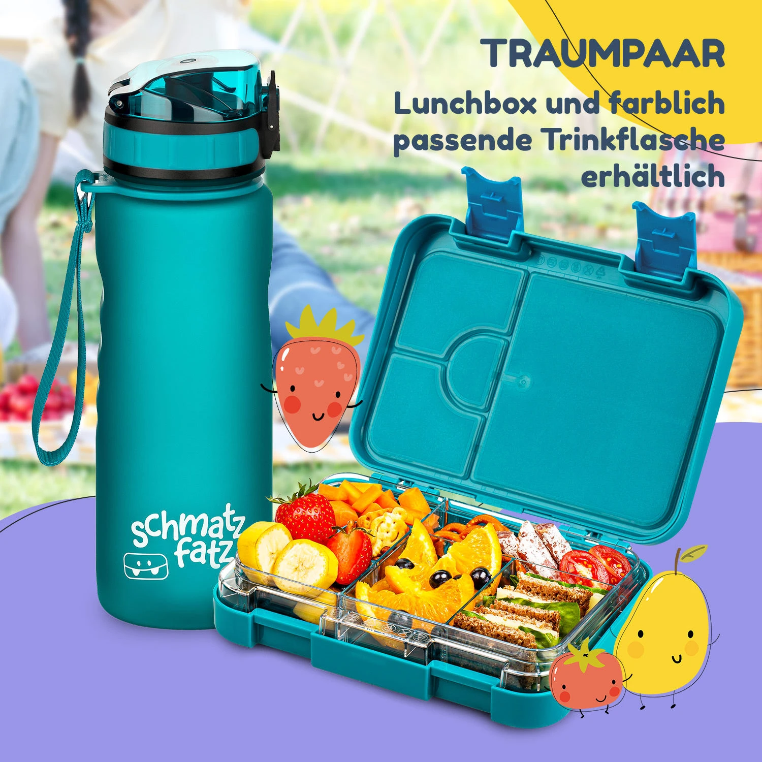 Schmatzfatz Frühstücksset Lunchbox & Trinkflasche Tritan Dicht BPA-frei 9 Schmatzfatz Frühstücksset Lunchbox & Trinkflasche Tritan Dicht BPA-frei – Bild 7