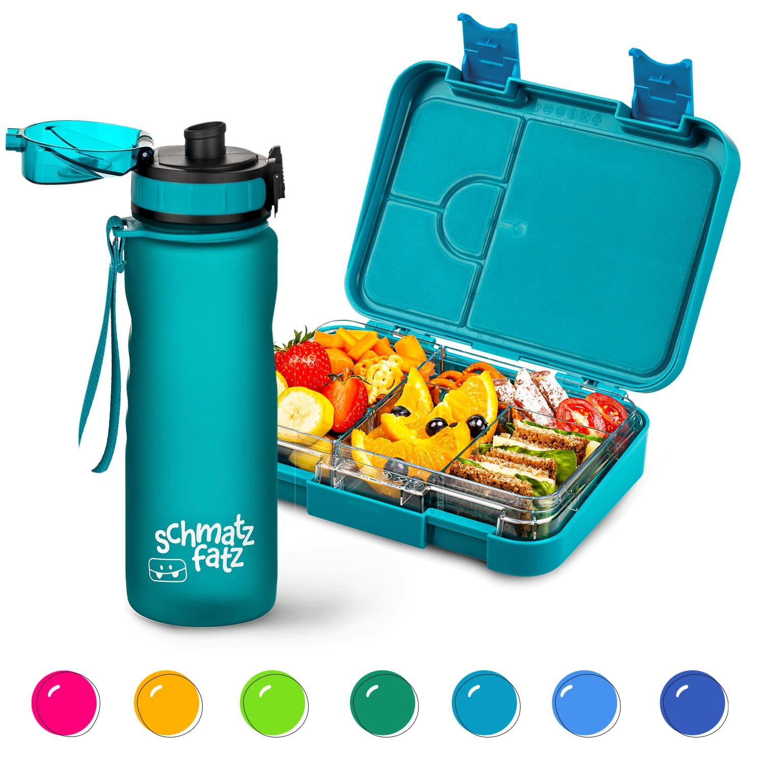 Schmatzfatz Frühstücksset Lunchbox & Trinkflasche Tritan Dicht BPA-frei 3 Schmatzfatz Frühstücksset Lunchbox & Trinkflasche Tritan Dicht BPA-frei